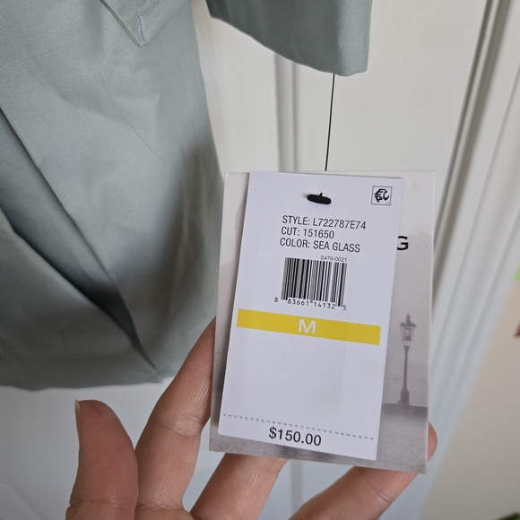 London Fog Women's Soft Gray GREEN Trench Coat Sz M NWT - Picture 8 of 13